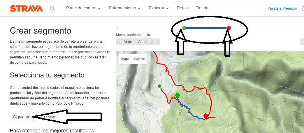 Como crear un segmento en Strava